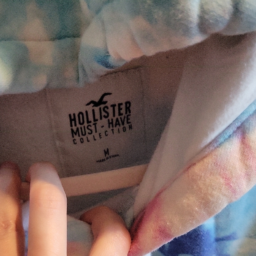 Hollister Blue and White Tie-Dye Hoodie - Picture 2 of 5
